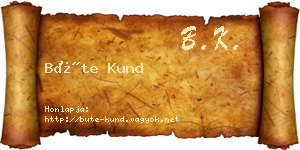 Büte Kund névjegykártya